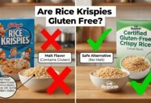Are Rice Krispies gluten free? Comparison showing original Kellogg's with gluten vs a safe alternative.